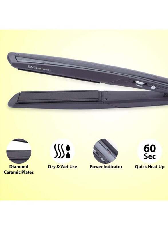 BaByliss Wet & Dry Slim Hair Straightener, BABST327SDE, Black