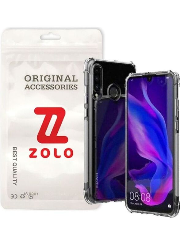 Zolo Huawei P30 Lite Shockproof Slim Soft TPU Silicone Mobile Phone Case Cover, Clear