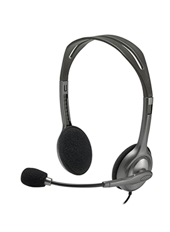 Logitech Wired Over-Ear Headphones, Grey/Black