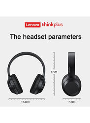 Lenovo Thinkplus TH10 Wireless Over-Ear Noise Cancelling Headset, Black