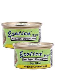 Exotica 2 x 42g Green Apple Scent Organic Car Air Freshener, Green