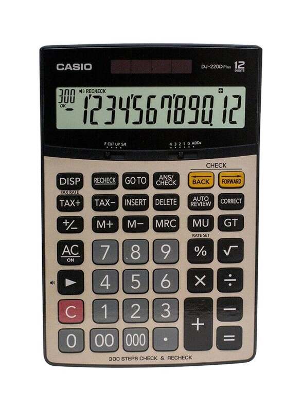 Casio Plus Desktop Calculator, DJ-220D, Grey/Black