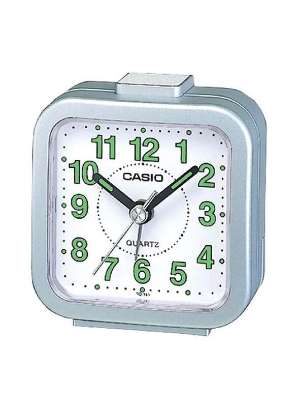 Casio Square Shape Alarm Clock, Grey