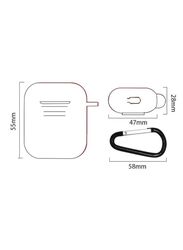 Apple AirPods Silicone Anti-Dust Protective Case with Carabiner, Black