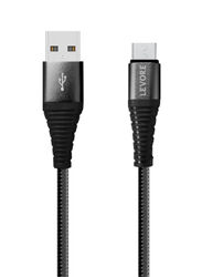 Levore 1.8-Meter Nylon Braided Micro USB Cable, USB Type A to Micro USB for Smartphones/Tablets, Black
