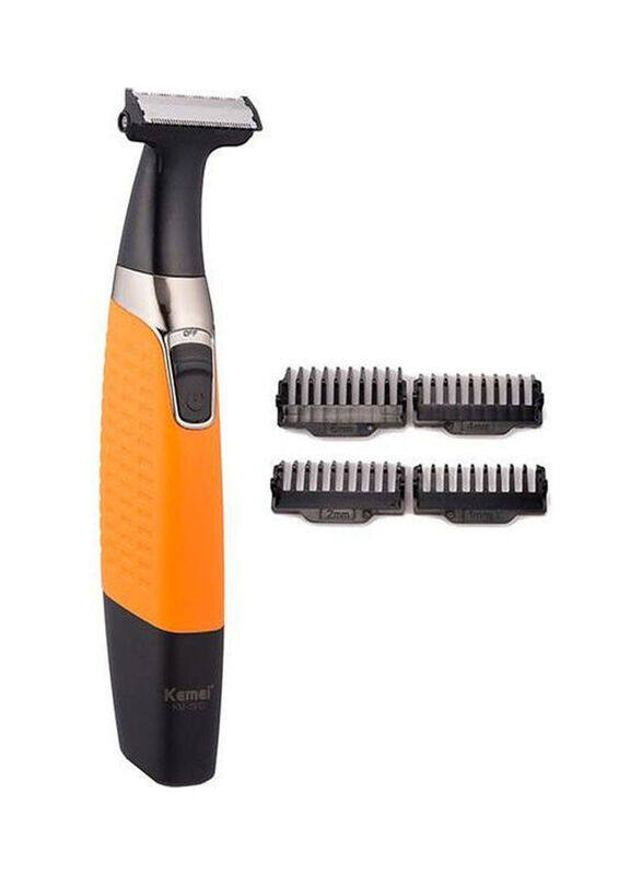 

Kemei KM-1910 Rechargeable Multi Function Shaver, Black/Orange