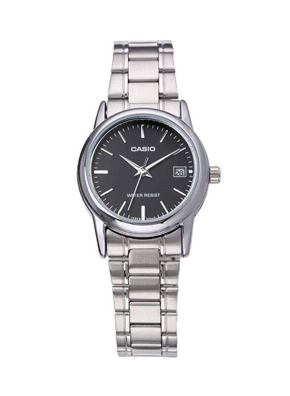 

Casio Dress Analog Wrist Watch for Women with Stainless Steel Band, Water Resistant, LTP-V002D-1A, Silver-Black