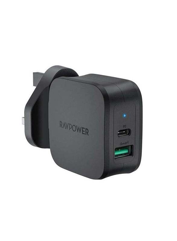 

Rav Power PD Pioneer Dual Port Wall Charger, Black