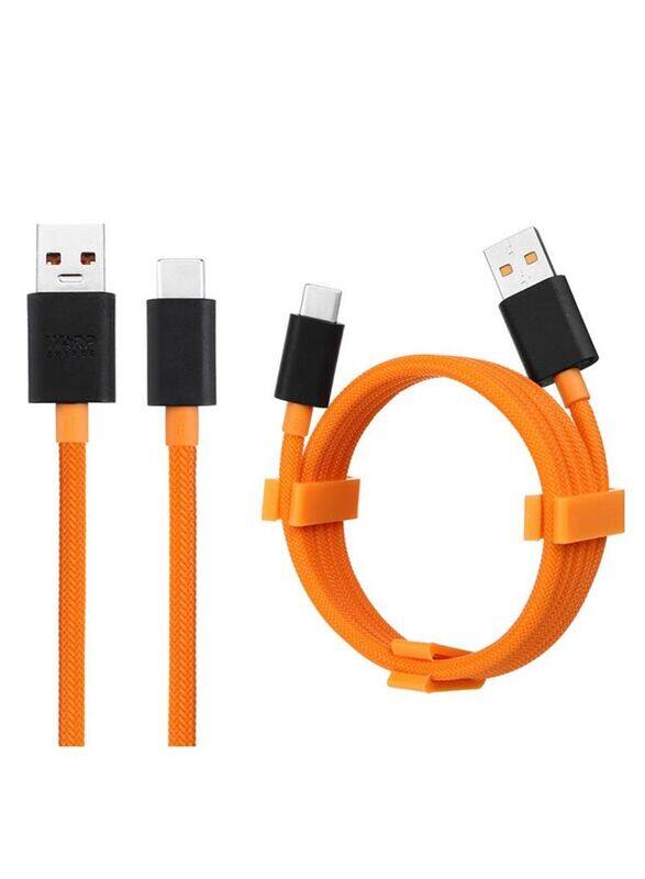 1-Meter OnePlus McLaren Braided Data Sync and Fast Charging USB Type-C Cable, USB Type A to USB Type-C Cable for OnePlus Devices, Orange/Black