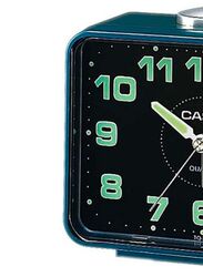 Casio Rectangle Shape Analog Alarm Clock, Blue/Silver