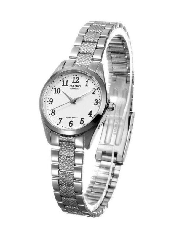 

Casio Enticer Analog Quartz Watch for Women with Stainless Steel Band, Water Resistant, LTP-1274D-7BDF, White/Silver