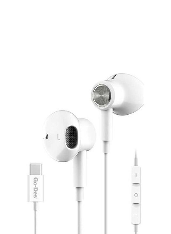 Go-des GD-EP109 Type-C Wired In-Ear Magnetic Earphone, White