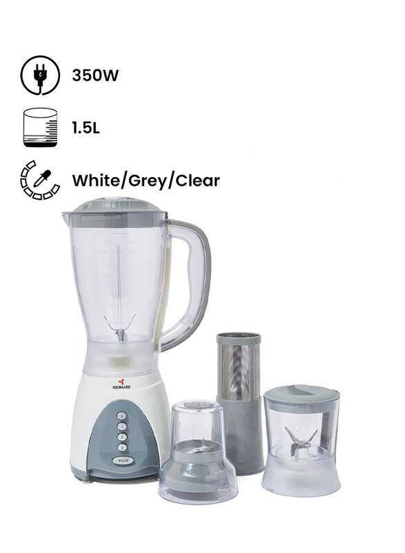 

Mebashi 1.5L 4-in-1 Blender, 350W, ME-BL1001GR, White/Grey