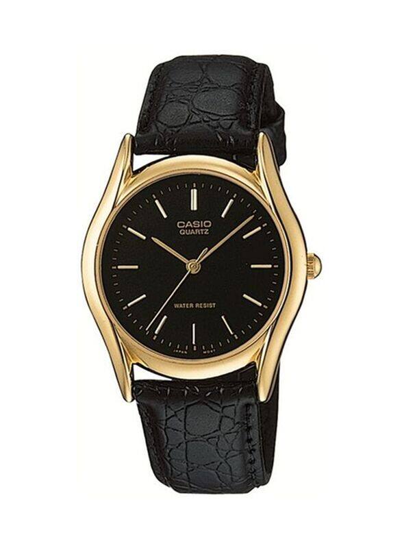 

Casio Analog Watch for Men with Leather Band, Water Resistant, MTP1094Q-1A, Black