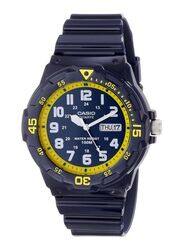 Casio Analog Quartz Watch Unisex with Resin Band, Water Resistant, MRW-200HC-2BVDF, Navy Blue/Blue