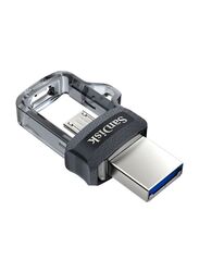 SanDisk 32GB Ultra Dual USB Flash Drive, Silver/Black