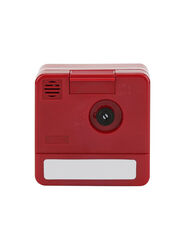 Casio Square Shape Analog Alarm Clock, Red