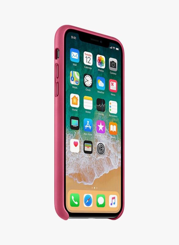 Apple iPhone X Leather Case Cover, Pink Fuchsia