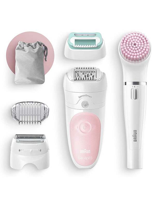 Braun Silk-Epil Beauty Wet and Dry Epilator, White/Pink