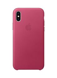 Apple iPhone X Leather Case Cover, Pink Fuchsia