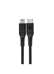 Promate 1.2-Meter Ultra-Fast Charging & Data Cable, USB Type-C to Lightning for Apple Devices, PowerLink-120 Black, Black