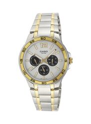 Casio Men's Stainless Steel Chronograph Watch 45mm Smartwatch, Silver/Gold