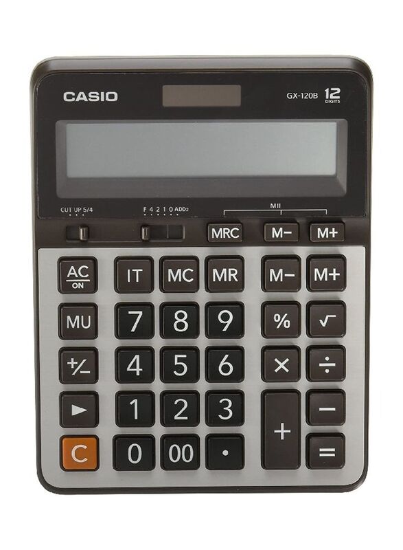 Casio Mini Desktop Calculator, GX-120B, Grey/Black