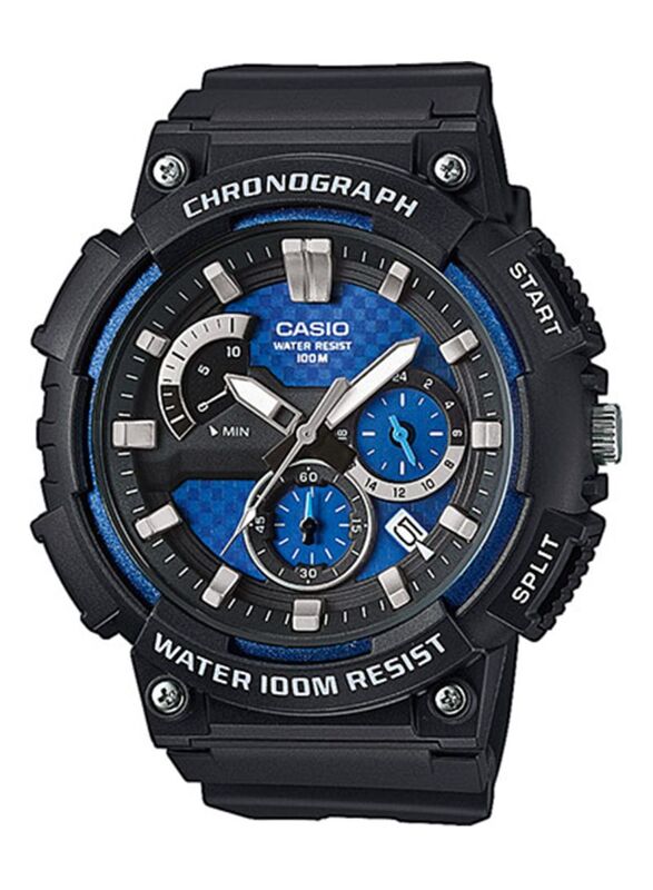 

Casio Analog Watch for Men with Resin Band, Water Resistant & Chronograph, MCW-200H-2AVEF, Black/Multicolour