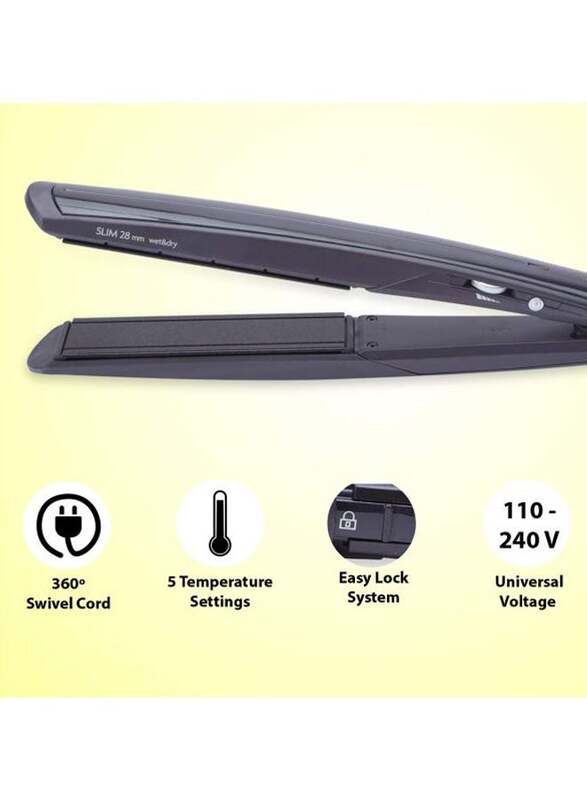 BaByliss Wet & Dry Slim Hair Straightener, BABST327SDE, Black