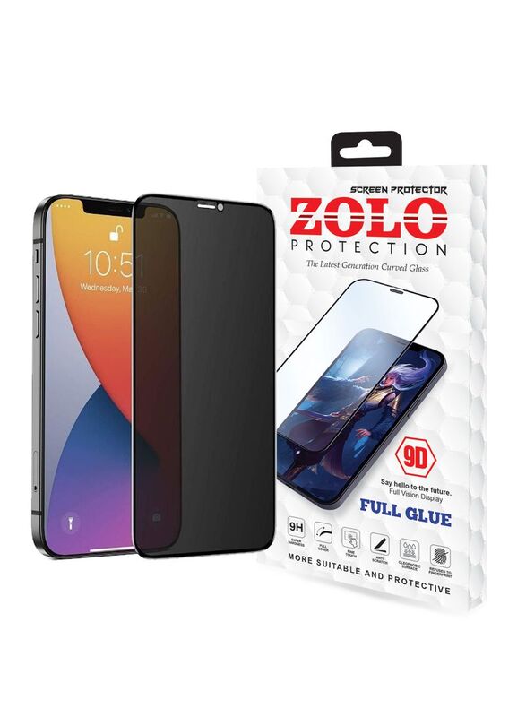 Zolo Apple iPhone 13 Pro Max Anti-Spy Privacy 9D Tempered Glass Screen Protector, Black