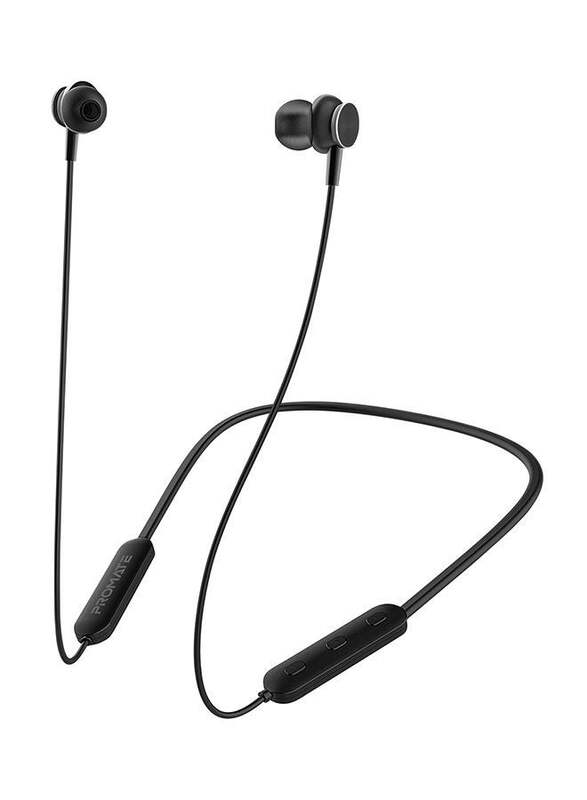 Promate Dynamic Neckband Wireless In-Ear Headphones with Mic, Black