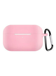 Apple AirPods Pro Protective Silicone Cover Slim Skin with Metal Carabiner, Pink
