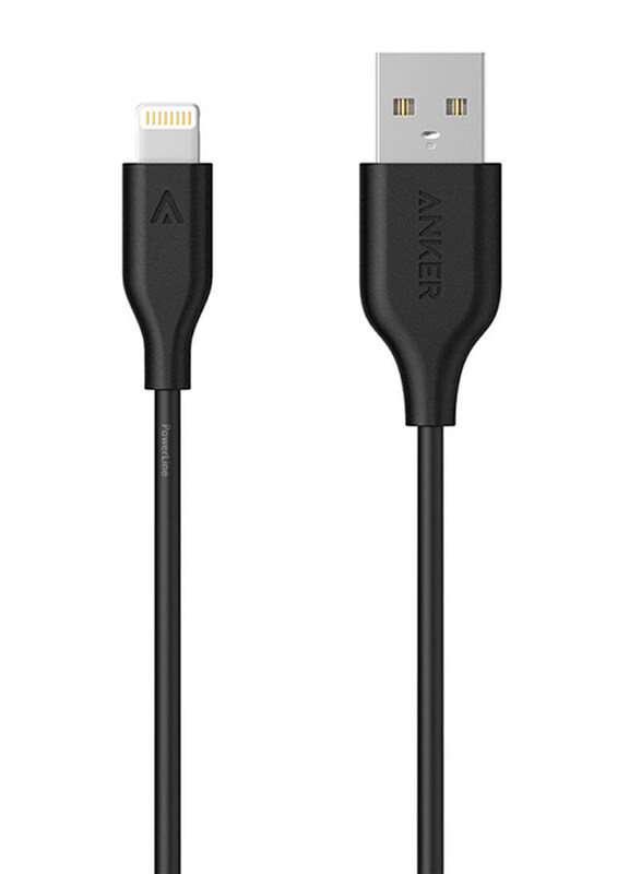 

Anker 3-Feet PowerLine Lightning Charging Cable, USB Type A Male to Lighting for Apple Devices, A8111H12, Black