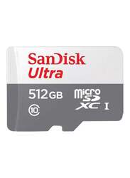 Sandisk 512GB microSDHC Memory Card, White/Grey