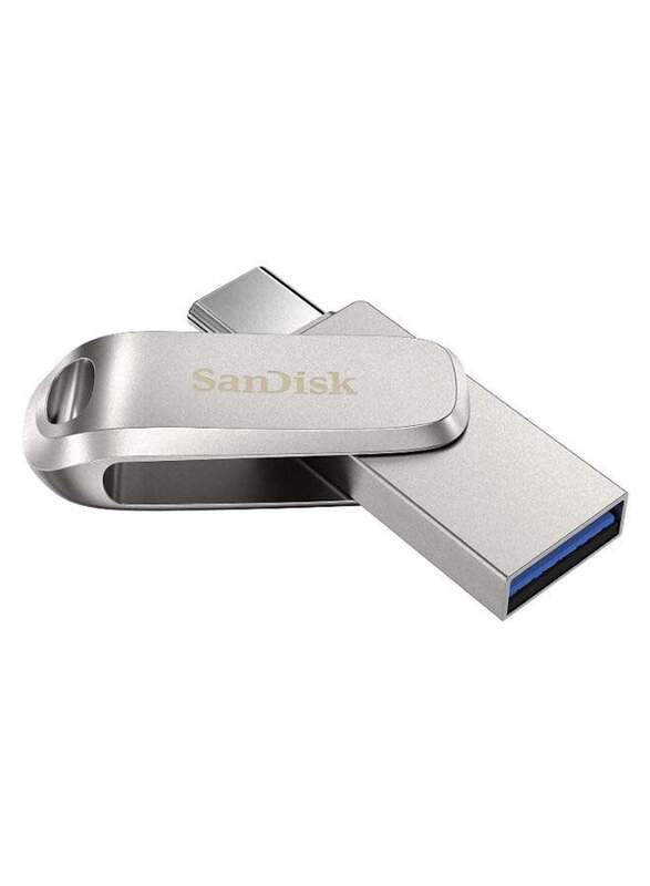 SanDisk 64GB Ultra Dual Luxe USB Flash Drive, Silver