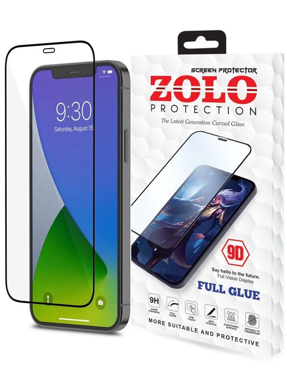 Zolo Apple iPhone 12 Pro Max 9D Anti-Fingerprint Tempered Glass Screen Protector, Clear