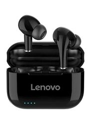 Lenovo LP1S TWS Wireless In-Ear Earbuds with Mic and Charging Case, Black