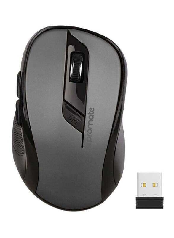 

Promate Wireless Optical Mouse with USB Nano Receiver, Black