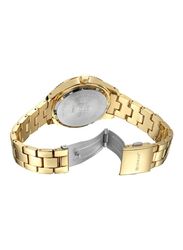 Curren Analog Watch for Women with Metal Band, 9009, Gold-White
