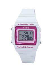 Casio Digital Watch Unisex with Resin Band, Water Resistant, W-215H-7A2VDF, White/Grey-Pink