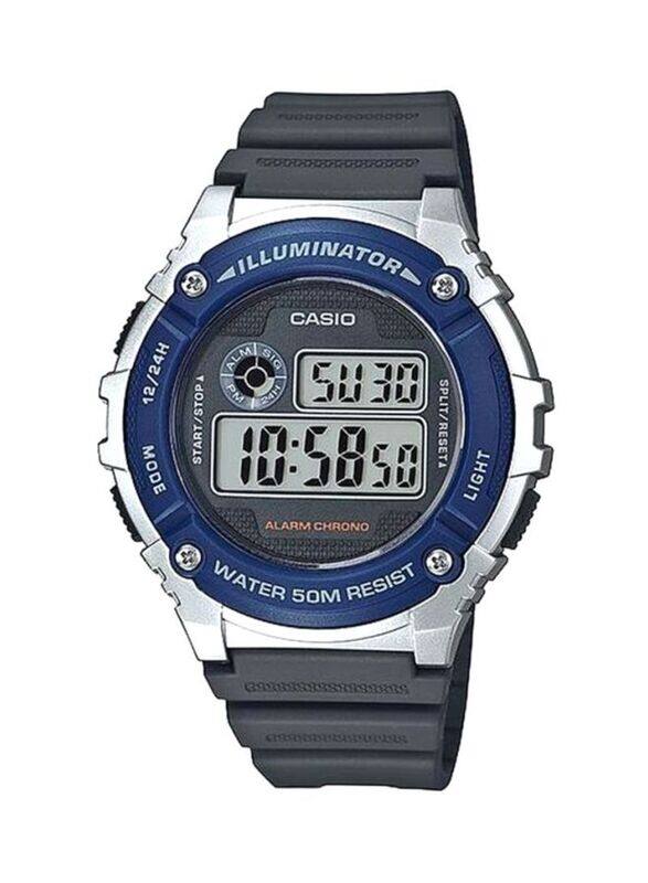 

Casio Digital Watch for Men with Resin Band, Water Resistant, W-216H-2AVEF, Black/Multicolour