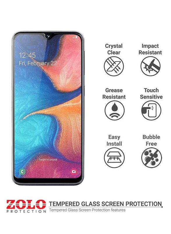 Zolo Huawei Y7A 9D Tempered Glass Screen Protector, Clear