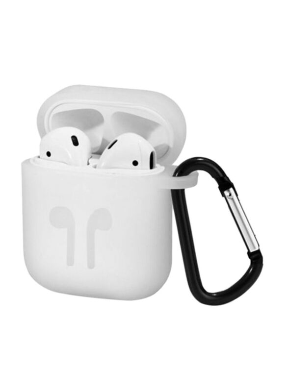 Apple AirPods Protecting Case Cover with Carabiner, White