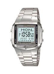 Casio Men's Data Bank Digital Watch 43mm Smartwatch, Silver