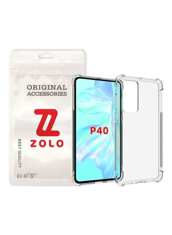Zolo Huawei P40 Shockproof Slim Soft TPU Silicone Mobile Phone Case Cover, Clear