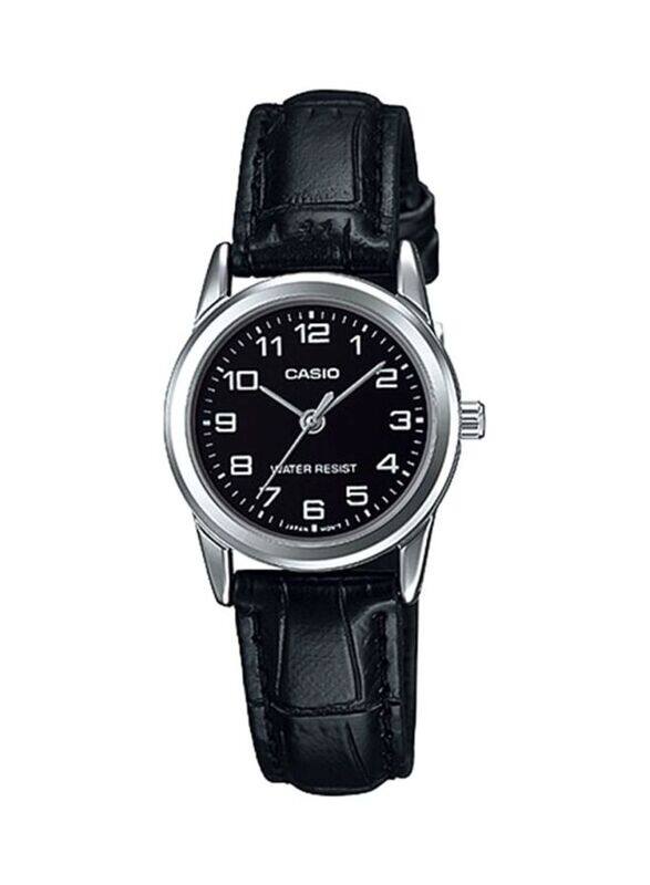 

Casio Dress Analog Watch for Women with Leather Band, Water Resistant, LTP-V001L-1B, Black