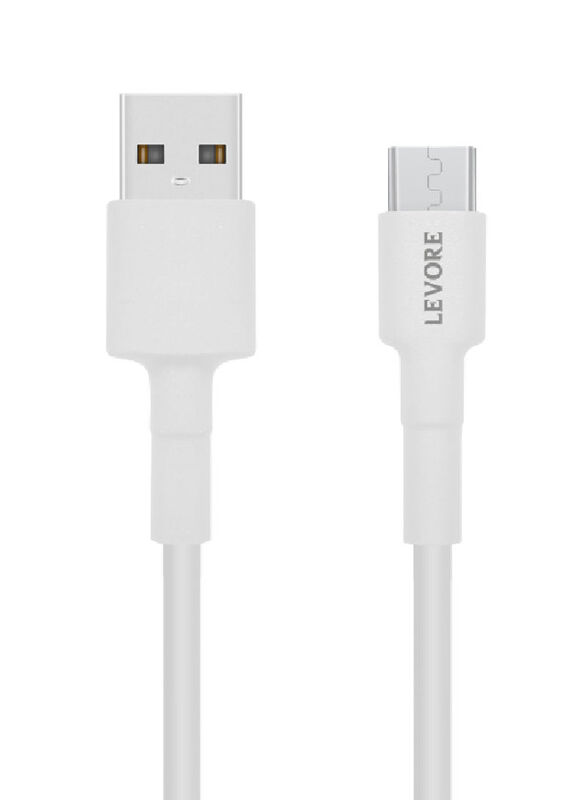 Levore 1.8-Meter TPE Micro USB Cable, USB Type A to Micro USB for Smartphones/Tablets, White
