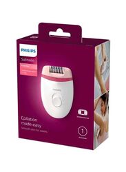 Philips Satinelle Essential Corded Epilator, BRE235/00, White/Pink