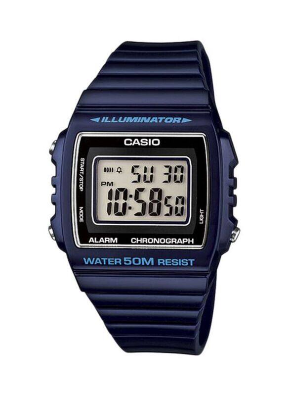 

Casio Caballero Digital Watch for Men with Resin Band, Water Resistant & Chronograph, W-215H-2AVEF, Navy Blue/Multicolour