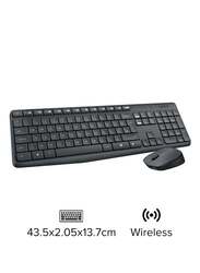 Logitech MK235 Wireless English/Arabic Keyboard and Mouse with 2.4 Gaz USB Receiver, Grey